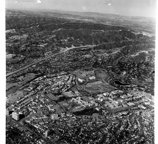 Aerial view of University of California, Los Angeles, West Los Angeles, 1962-1963