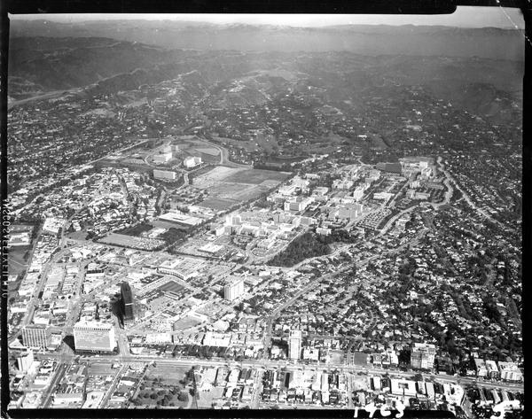 Aerial view of University of California, Los Angeles, 1963