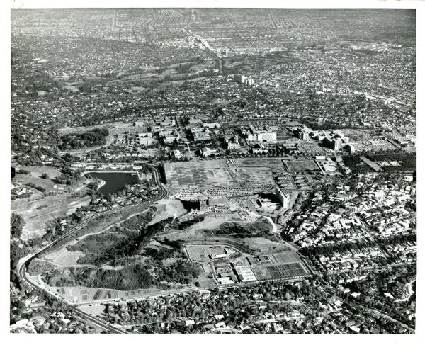 Aerial view of University of California, Los Angeles, November 17, 1959