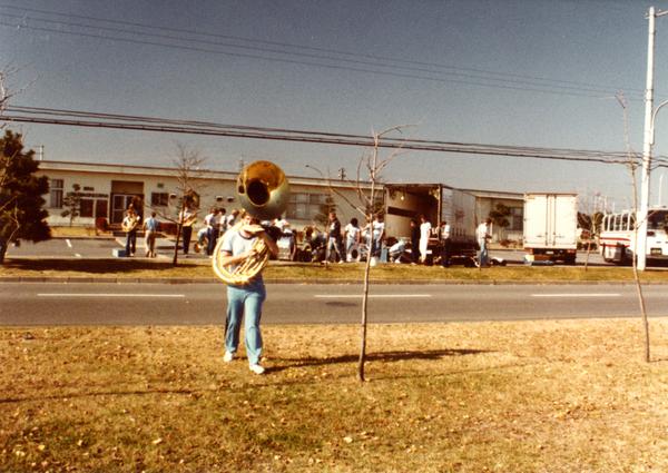 Young man with sousaphone