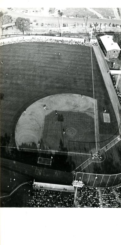 Aerial view of baseball diamond