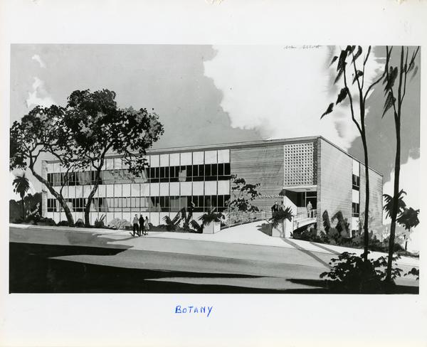 Sketch of Botany Building exterior from street