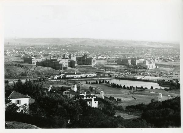 View of the UCLA campus from distance, ca. 1932