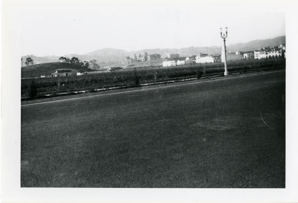 Looking towards Westwood campus from Wilshire Boulevard in Westwood, 1930