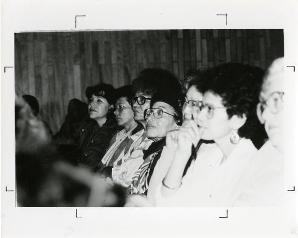 Audience members at the Dark Madonna Conference, 1985