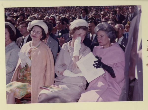 Three unidentified ladies in audience for Charter Day 1964
