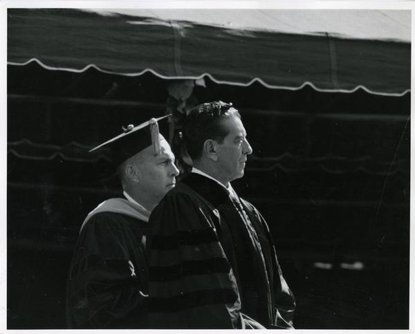 President Adolfo Lopes Mateos looks out at crowd on Charter Day 1964