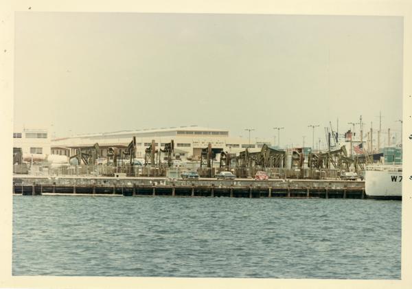 View of equipment along port from Motor Yacht Argo, 1967