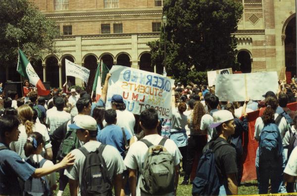 Crowd at a Chicano/a student rally, 1993