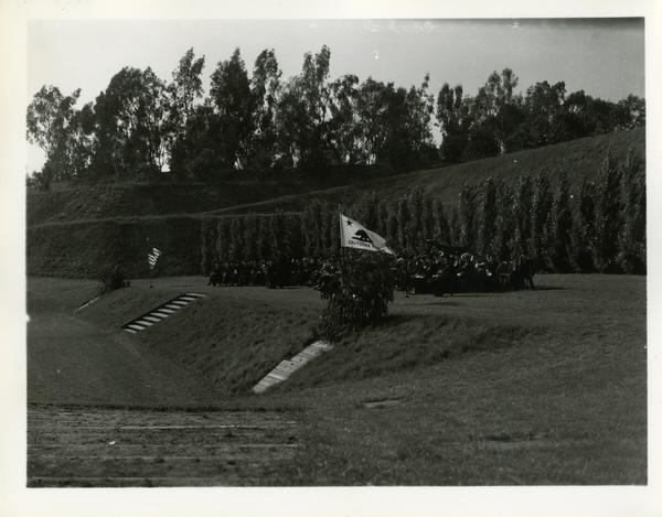 View of stage at Commencement, circa 1940's