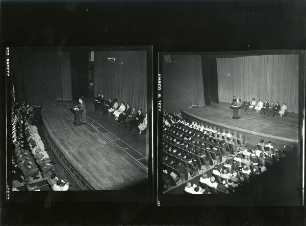 Contact prints of the speakers at commencement, ca. 1962
