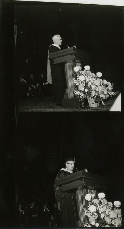 Contact prints of speakers at Mid-Year Commencement, January 28, 1964