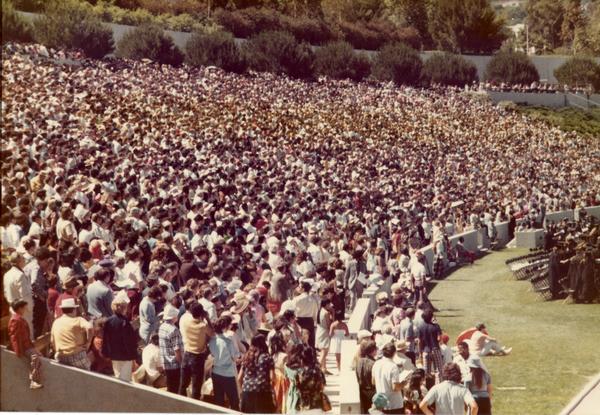 Crowds at commencement, 1974