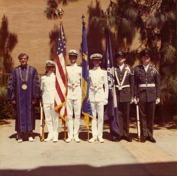 Color Guard with Chancellor Charles E. Young