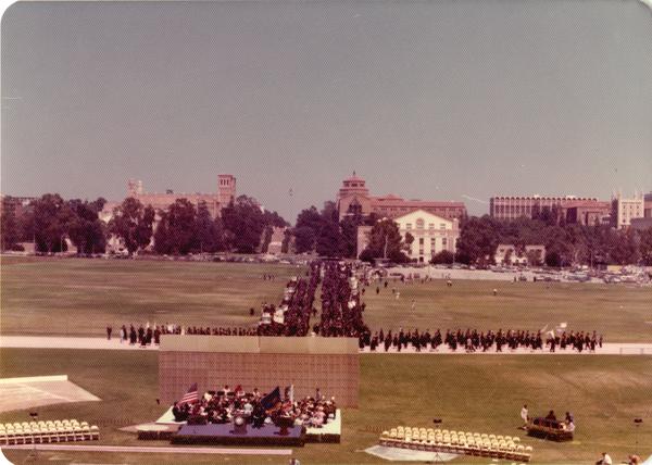 Beginning of the academic procession for commencement, June 1976