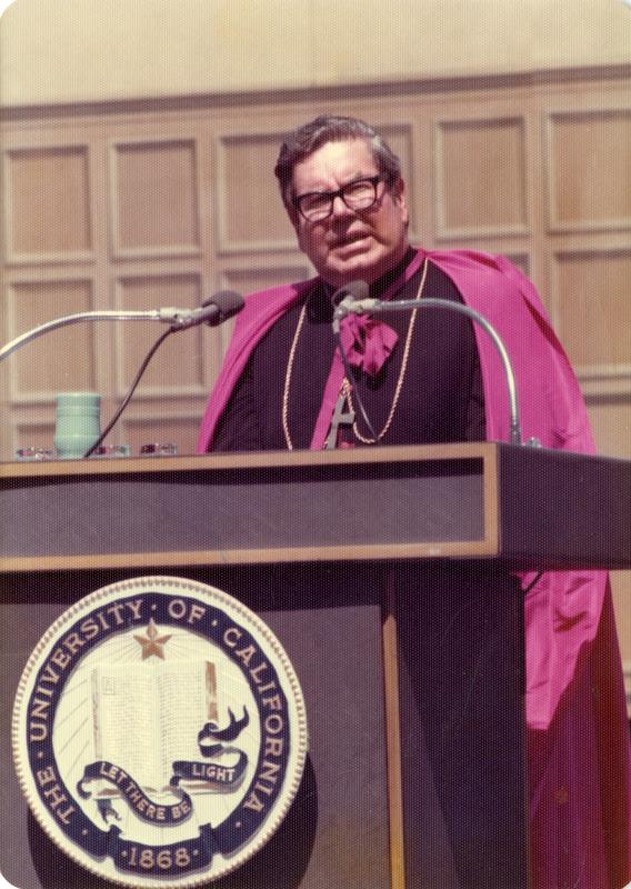 Reverend John War speaking at commencement, June 1976