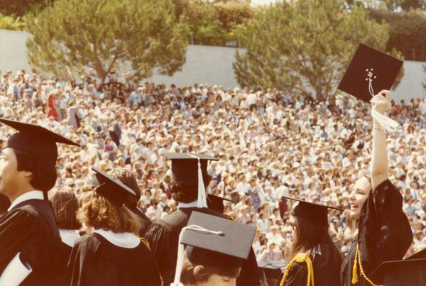 Crowds at commencement, June 1979