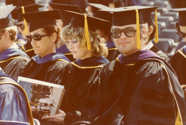 Members of the party platform at commencement, June 1979