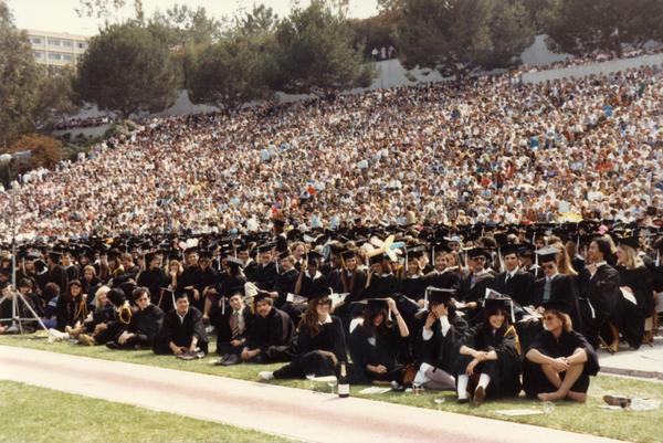 Graduates at commencement, ca. 1980's