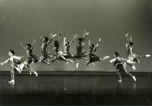 Members of the UCLA Dance Company in a performance, 1984