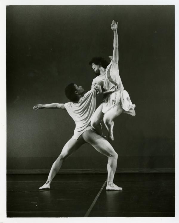 Members of the UCLA Dance Company performing a routine, ca. 1980's