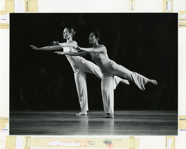 Members of the UCLA Dance Company performing a routine, ca. 1980's