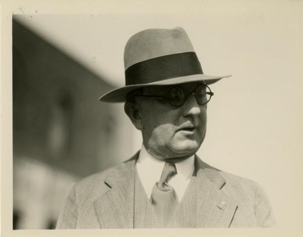 Regent John R. Haynes at the dedication of the Westwood campus, March 1930