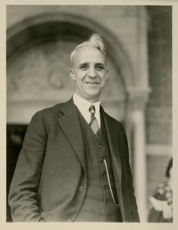 Unidentified guest at the dedication of the Westwood campus, March 1930