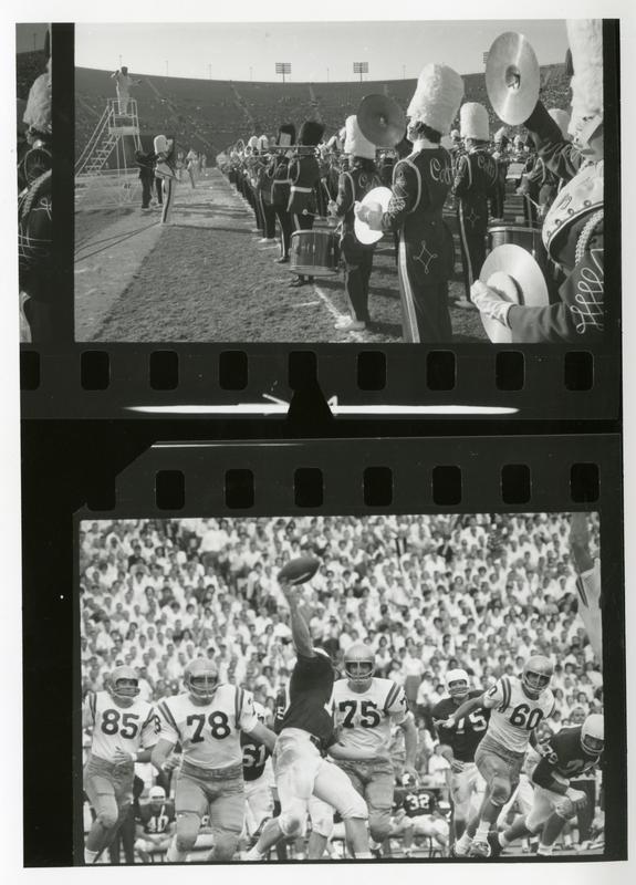 Contact prints of scenes at football game