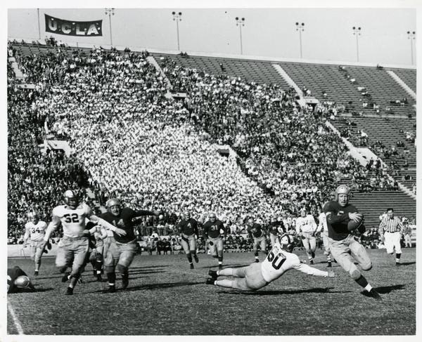 UCLA football game, looking at the stands from the field, 1940