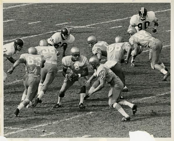 UCLA football player Bill Bolden during a game