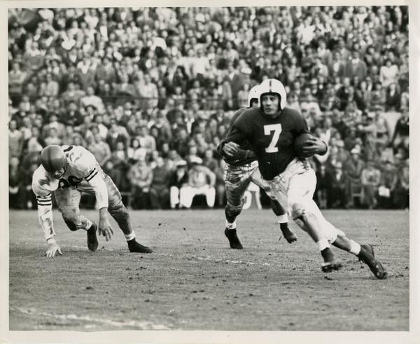 UCLA football player Al Hoisch at the Rose Bowl, 1945