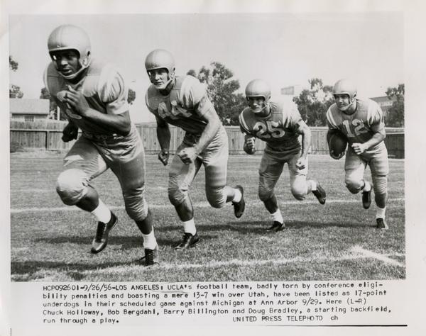 UCLA practicing before their game against Michigan, September 26, 1956
