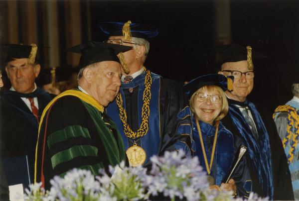 Faculty waiting for the PhD Hooding Ceremony, June 1988