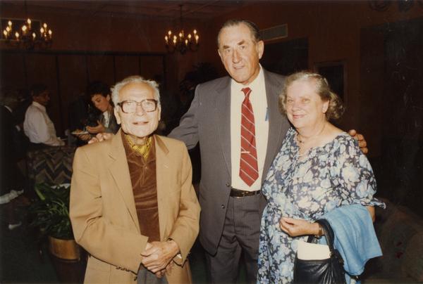 Joseph Gengerelli , Arthur and Mrs. Schroeder at Emeriti Reception, June 1988
