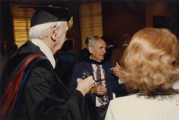 Valentine and others speak at reception, June 1988