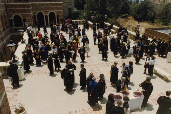 Overhead view of attendees during Robing Reception, June 1988