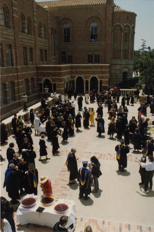 Overhead view of attendees during Robing Reception, June 1988