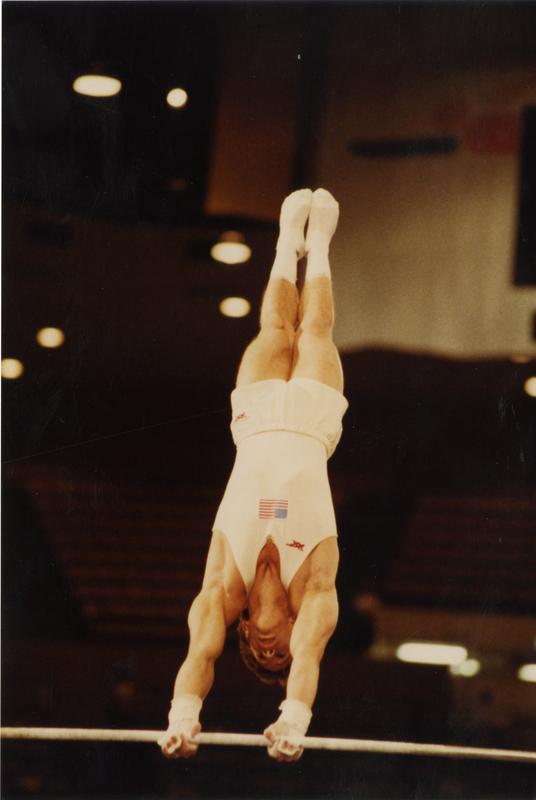 UCLA Gymnast Tim Daggett on high bar