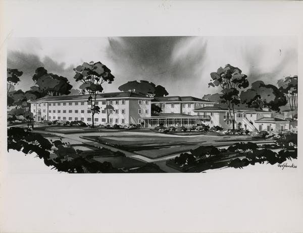 Rendering of Hershey Hall addition, 1956