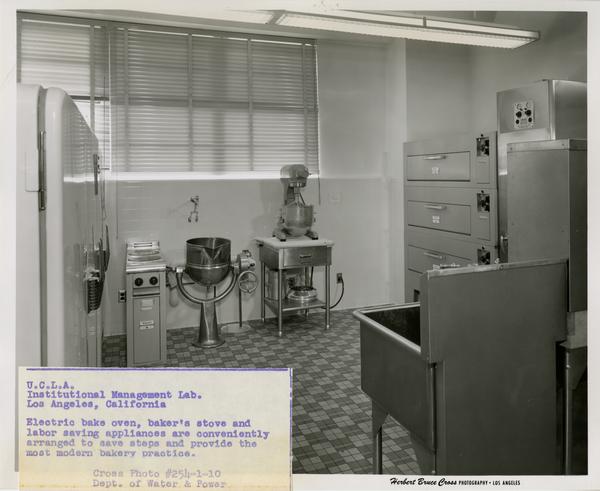 View of baking equipment in kitchen of Institutional Management Lab