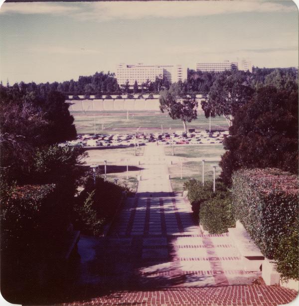 View of Janss Steps and Drake Stadium, 1979