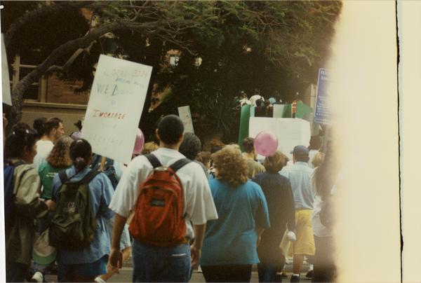 Participants march during Labor Union Rally, 1993