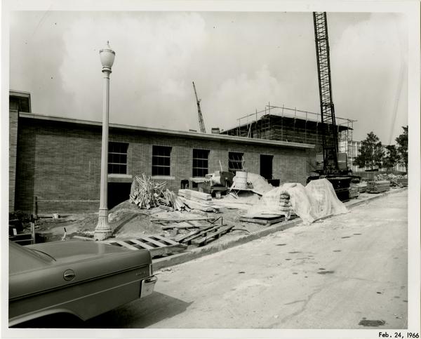Law School building during construction, February 24, 1966