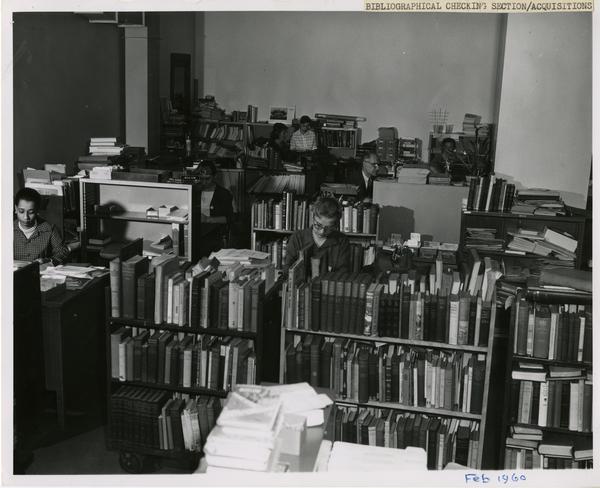 Staff working in Bibliographical Checking Section of Acquisitions Department