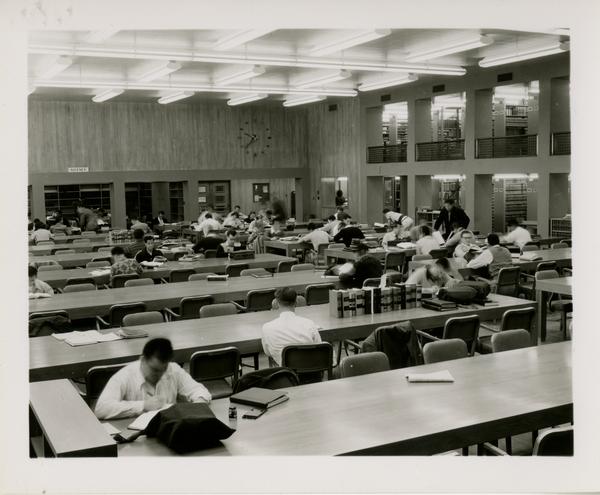 Students studying in Law School Library, ca. 1952