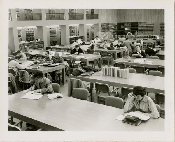 Students studying in Law School Library, ca. 1952
