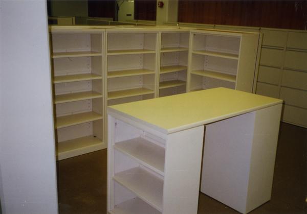 Shelves, drawers, and desk for Library Special Collections