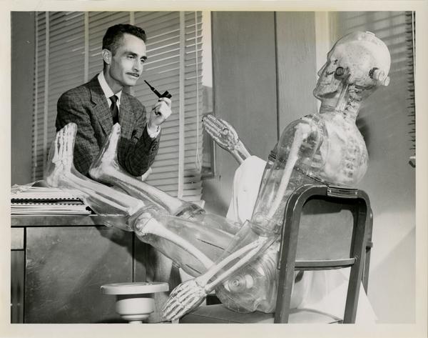 Wright H. Langham, Assistant Health Division Leader for Bio-Medical Research, and one of the two plastic men used in studies of radiation effects on humans