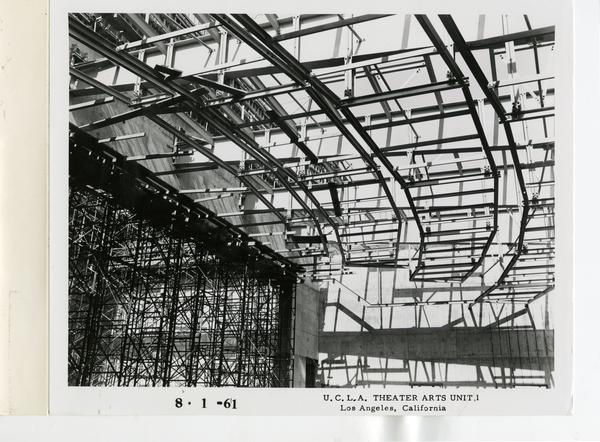 Interior view of MacGowan Hall under construction,August 1, 1961